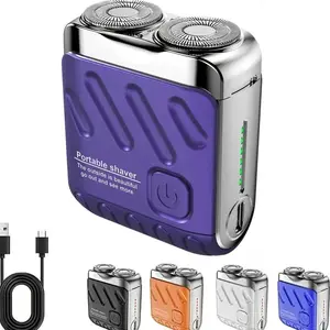 Portable Men's Electric Shaver with Dual Blades, Compact & Portable Design - Ideal Gift for Men (USB-C Charging, Cordless) - Christmas, Birthday, Father's Day Present, Mini Shaver, Highquality Blades, Business Travelers Clean Shave