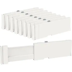 Drawer Dividers for Clothes 8 Pack, Adjustable 4" High Expandable from 11.6"-17" Dresser Drawer Organizer, Plastic Drawers Separators for Dresser, Baby Clothes, Kitchen and Office Storage