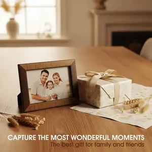 Natural Wooden Memorial Photo Frame, Exclusive Real Wood Stand, Birthday Anniversary Couple Family Gift, Keepsake Memory Picture Frame