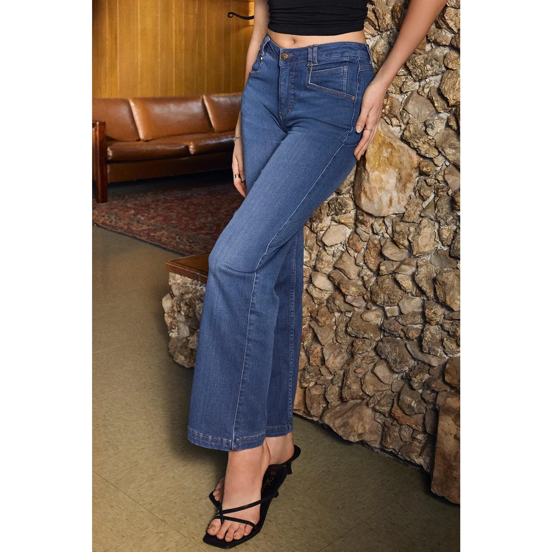 Superstretch Straight Leg Jeans - Medium Wash