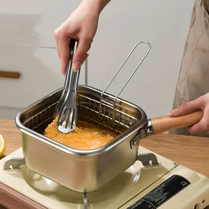 Stainless Steel Deep Fryer Set with Basket and Handle, Countertop Deep Fryer, Portable Outdoor Cooking Pot, Multi-Functional for Frying Fish Chicken & Chips