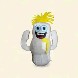 Soft Plush Character Figure – White Decorative Plush with Yellow Hair