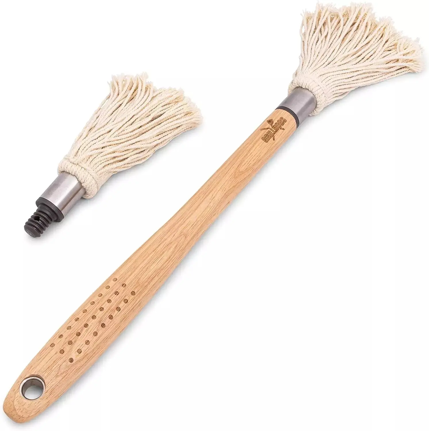 18" Basting Mop - BBQ Mop Brushes for Sauce, Extra-Absorbent Double Head, Ergono
