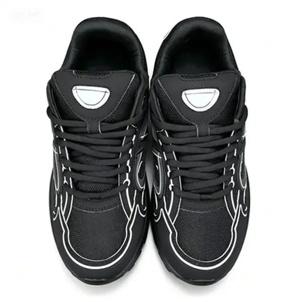 Black Outline Retro Casual Basketball Sneakers |   Streetwear All-Black Daily Shoes For Men & Women High Top Athletic,portable