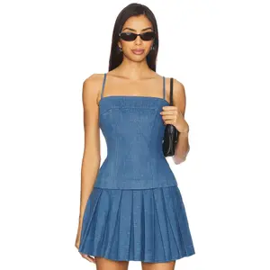 Lovers and Friends Simone Top in Denim Blue