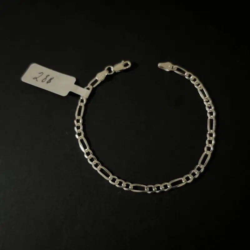 Esclava De Plata 925 Con Tejido Figaro,925 Silver Bracelet  7 Inch