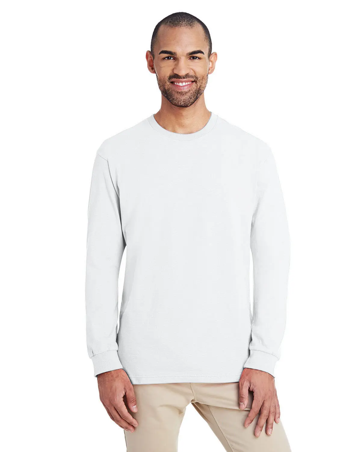 Gildan Hammer™ Adult Classic Fit Long-Sleeve T-Shirt Menswear Top Ribbed Seamless Cotton Tshirt