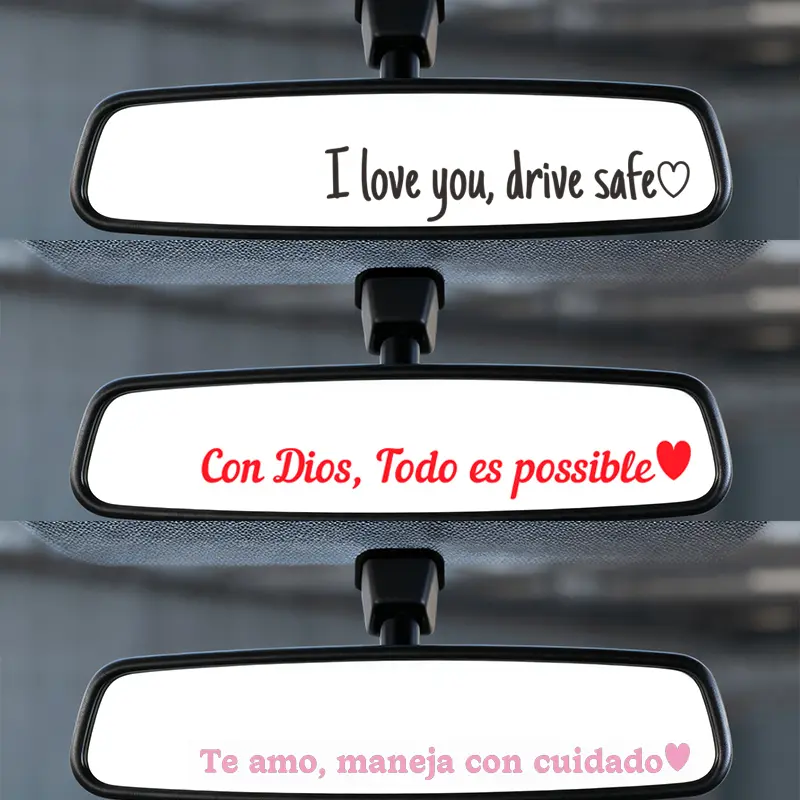 Vinyl Decal for Car,12 Counts Set I Love You Drive Safe Car Mirror Decal,Car Rearview Mirror Sticker,Universal Car Accessory.