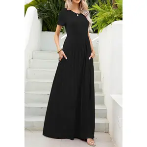 Corinna Perfect Little Casual Maxi Tee Dress with Pockets | 4 Colors