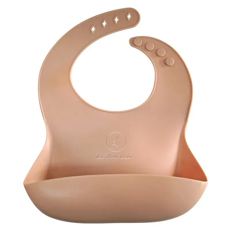 Le Noir Bebe  Silicone Baby Bib - 10 Color Options, Therapeutically Crafted, Food Grade Silicone, Four Button Adjustable, Dishwasher & Freezer Safe