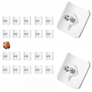 20PCS Adhesive Frame Hooks Wall Mount Self-Adhesive Hooks Suitable for Bathroom and Kitchen Decoration