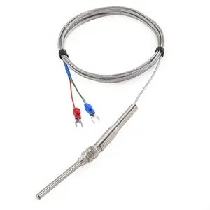 K-Type Thermocouple Temperature Sensors 0~600℃ 2M/6.6Ft Wire 50mm Length 50×5mm Stainless Steel Probe Two Wire Temperature Detector Gauge