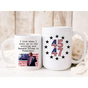 Trump Great Dad Two-toned Coffee Mug, Trump Gift for Dad, Funny Trump Dad Gift Ceramic Drink