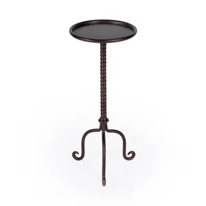 Alma Metal Pedestal  Side Table in Gray  6028025