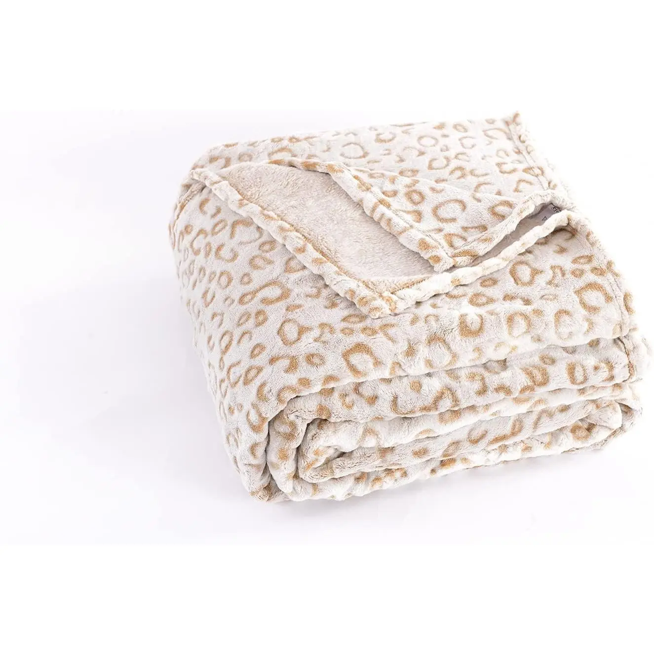 | Leopard Throw Blanket Fleece,  Lightweight Cozy Warm Plush Microfiber Bedspread for Couch Sofa and Bed (Brown, Queen (90 x 90 inches)