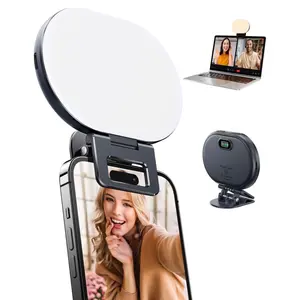 Weilisi Rechargeable Selfie Light Selfie Light With 3 Lightning Modes/10 Brightness Levels Portable Phone Ring Light