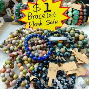 Victory Crystal Flash Sale $1 Bracelet with Vibrant Hues Blues Greens Unique Beads Versatile Design for Any Occasion Limited Time Offer