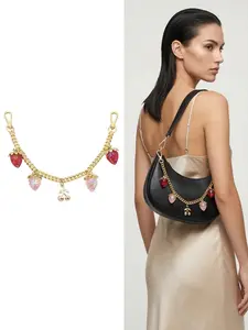 Coquette Y2K Strawberry Cherry Bag Charm Cute Gold Purse Chain Strap Extender Aesthetic Handbag Accessory