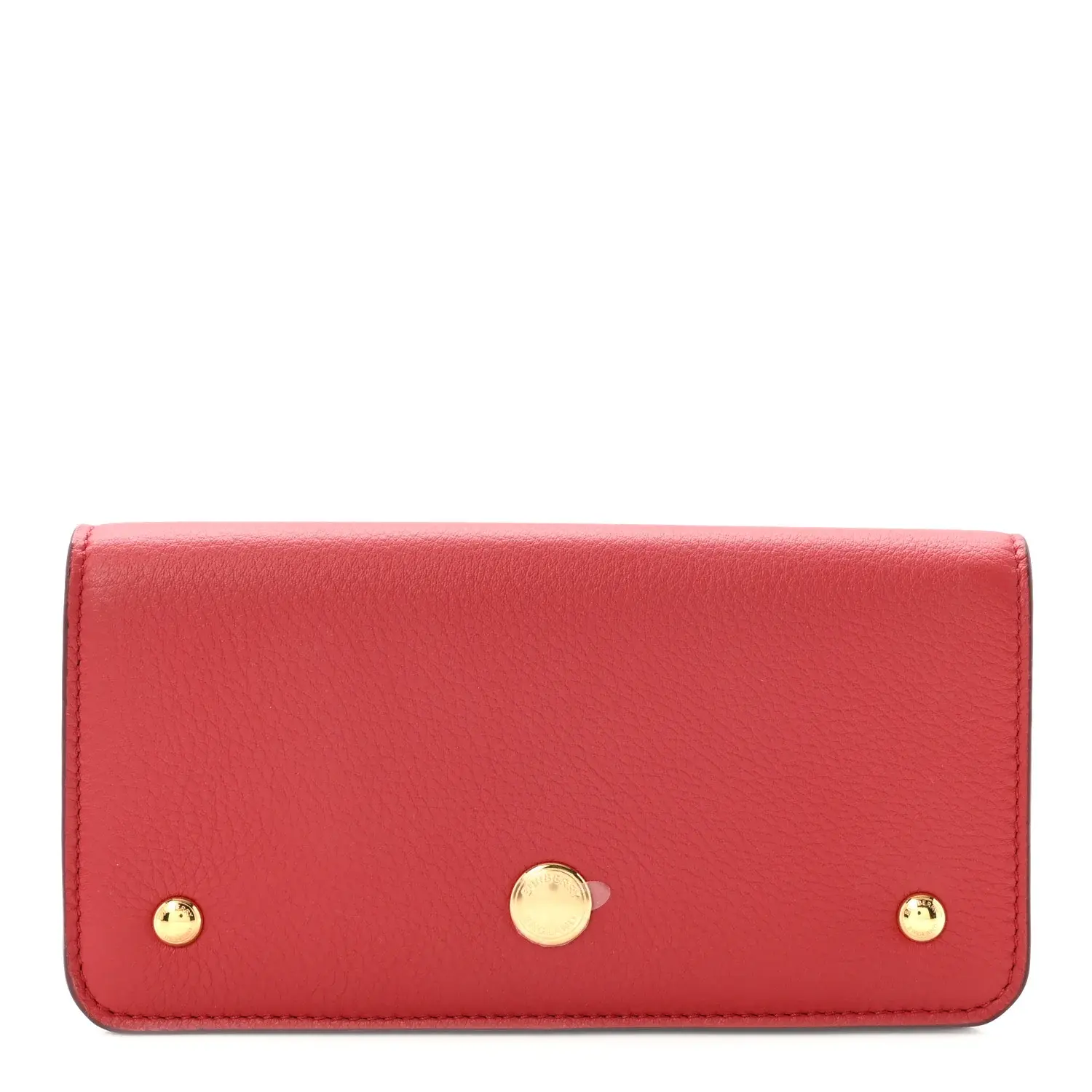 Pre-owned BURBERRY Leather Small Leather Goods Marais Calfskin Rowe Continental Wallet Dark Carmine