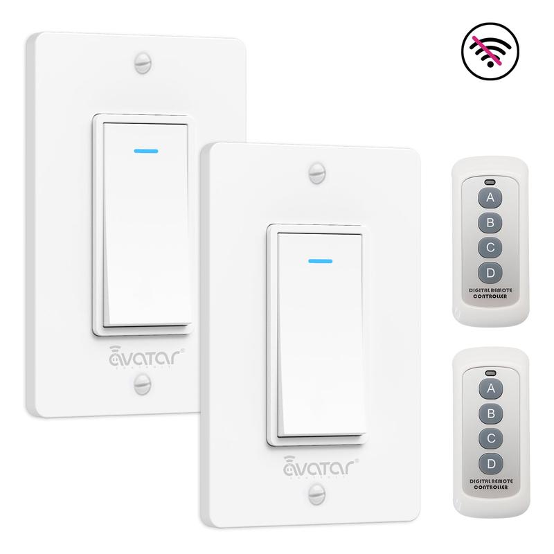Avatar Controls US Light Switch with Remote Kit 2-Pack No Wi-Fi or App ...