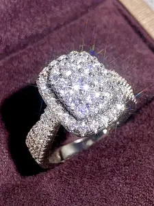 Elegant Rhinestone Decorated Ring, Fashion Accessories for Women for Party, Daily Clothing Decor, Trendy All-match & Exquisite Jewelry for Birthday Gift, Statement Ring