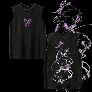 Shinobu x Demon Slayer Vintage Washed Anime Tee – Oversized Heavyweight Graphic Collector Streetwear Drop