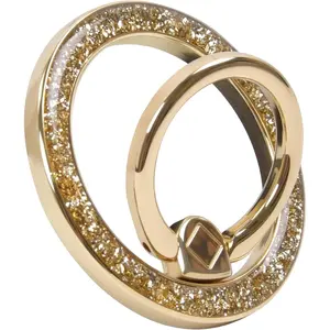 Magnetic Phone Ring for MagSafe Grip [Super Magnet] Gold Twinkle Design Ring Holder Stand, magsafe pop Socket, Mag Safe Accessory for iPhone 17/16/15/14 /13 Pro Max Plus, Gold