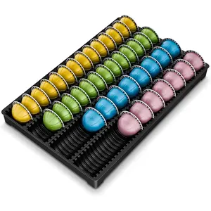 Drawer Coffee Pod Organizer for Vertuo Capsules, Holds Up to 40 Large or 52 Small Pods, Space-Saving Insert Tray Fits Kitchen Cabinets, Size 15.4" x 10.2" x 1.2"