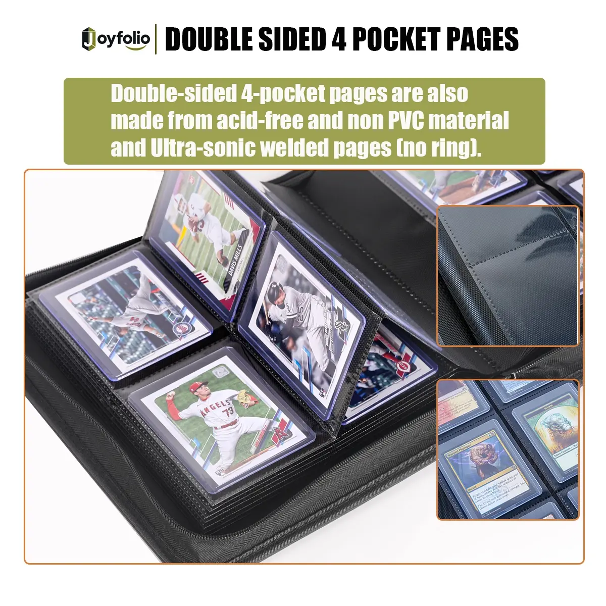 4 slot card binder Card Binder 4-Pocket, 400 Pockets Card Holder with 50 Sleeves blue – Card  collections store