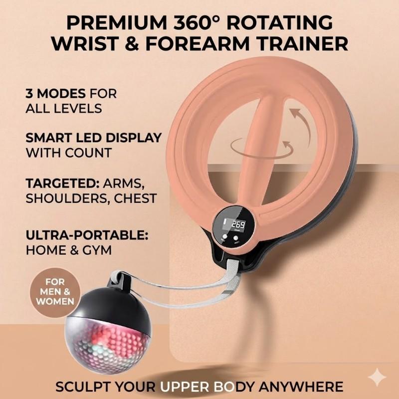 2026 Upgraded Hand Crank Trainer 360° Rotating Wrist & Forearm Trainer for Men and Women, Grip Strengthener Chest and Arm Trainer, Upper Body Strength Tool for Arms, Shoulders & Chest, Portable Home Gym Fitness Equipment Summervibes