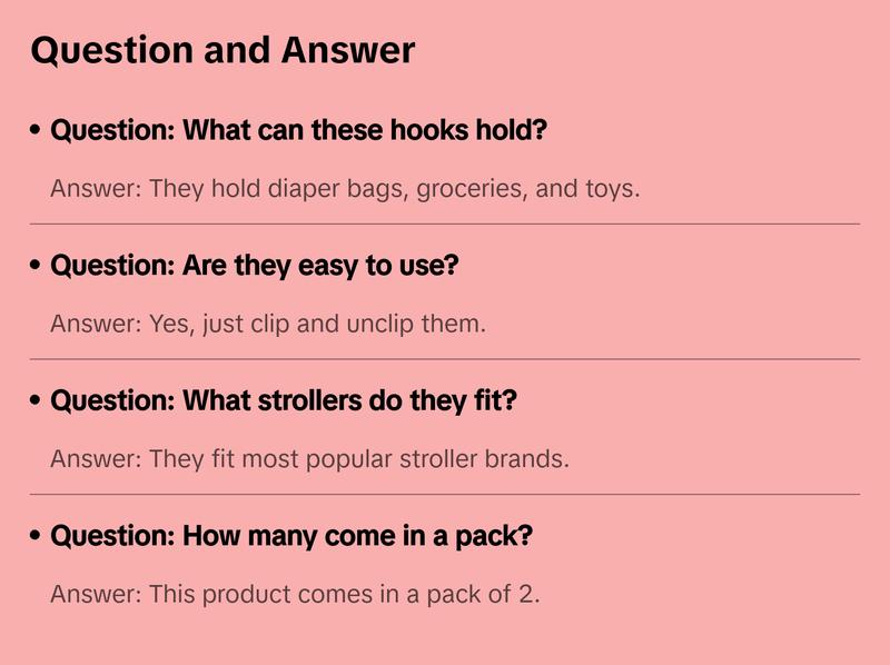 Primo Passi - 2Pk Large Stroller Hook, Black