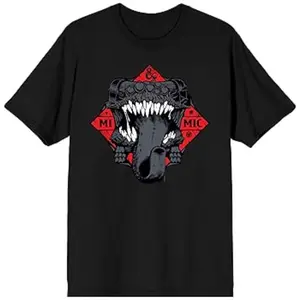 Dungeons & Dragons Mimic Men's Black Crew Neck Short Sleeve Graphic Tee, Dungeons & Dragons Merch, Graphic Tee, Roll Player Game Shirt, Gift T-shirt, Dnd Tee, Y2k, Unisex Cotton Top Menswear Womenwear Streetwear Cotton Comfort