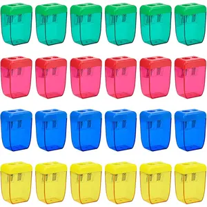 24Pcs Manual Small Dual Hole Pencil Sharpeners Bulk for School Office Home, Ideal Back to School Supplies