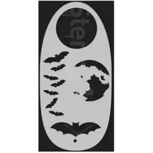Stencil1FX - Bats and Moon Eye Makeup Stencil - for Costumes, Dress Up, Halloween, Cosplay, Arts, Face Painting