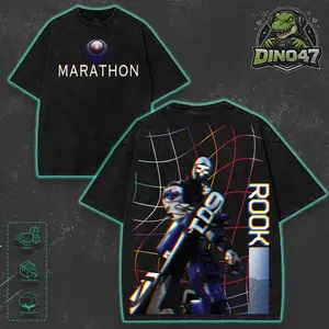 Rook Runner Marathon Game Double Side Graphic T-Shirt, Vintage Washed  Hoodie Sweatshirt Tank Top Unisex, Casual Crewneck 100% Cotton Tee, Menswear Gaming Merch