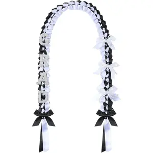 Jutom 48" Graduation Leis 2026 Ivory Pink Bow Pearl Butterfly Philippines Graduation Ribbon Lei DIY Class of 2026 Gift for Women Men Grad Party
