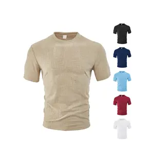 Premium Textured Knit T-Shirt for Men | Minimalist Old Money Aesthetic Summer Tee | Lightweight & Breathable 100% Polyester Top