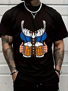 100% Cotton Drindl Costume German Bavarian Oktoberfest Festival Women T-Shirt Women's Men's Graphic Tee Crew Neck summer vacation Tops