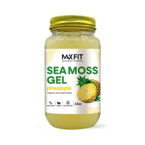 Sea Moss Gel Organic Raw - Pineapple 24 oz Wildсrafted Gold Sea Moss Gel from Saint Lucia | 92 Vitamins and Minerals | Pure Raw+Non-GMO | Vegan Superfood
