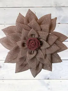 Rose-Gold-Mesh-Flower-Wreath-Neutral-Home-Decor-Rosette-Center-Front-Door-Wreath