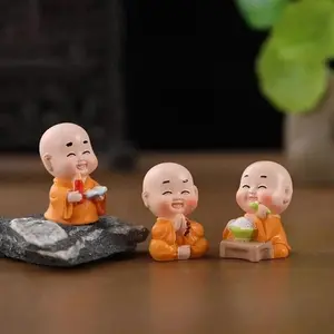 Monk resin crafts, cute mini ornaments, Buddha statue ornaments, mini statues, DIY garden ornaments