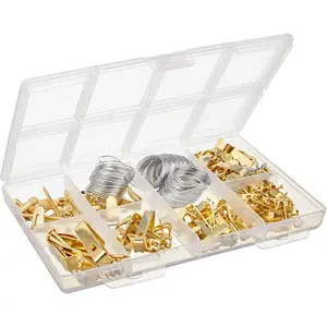 Basics Picture Hanging Hardware Assortment Kit, 220 Piece Set, Brass