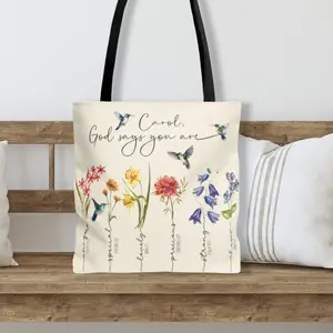 God Says You Are Wildflowers Tote Bag, Personalized Tote Bags, Bridesmaid Tote, Beach Tote, Bridesmaid Gift, Bridal Party Gifts, Wedding Welcome Bag