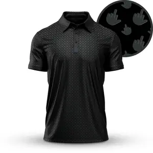 Birdie Finger Golf Polo Shirt Raven Black Green Blue, Funny Golf Humor Pattern, Men & Women Performance Polo, Unique Golf Gift, Sporty Casual Top, Outdoor Golf Apparel