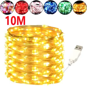 10M USB LED String Light Copper Wire Garland Light Waterproof Fairy Holiday lights Christmas Tree Wedding Party DIY Photo Props Living Room Decorating