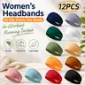 Women's Headbands No Slip Elastic Hair Bands for Workout Running Turban 12 Pack Fashionable Head Bands in Multiple Colors