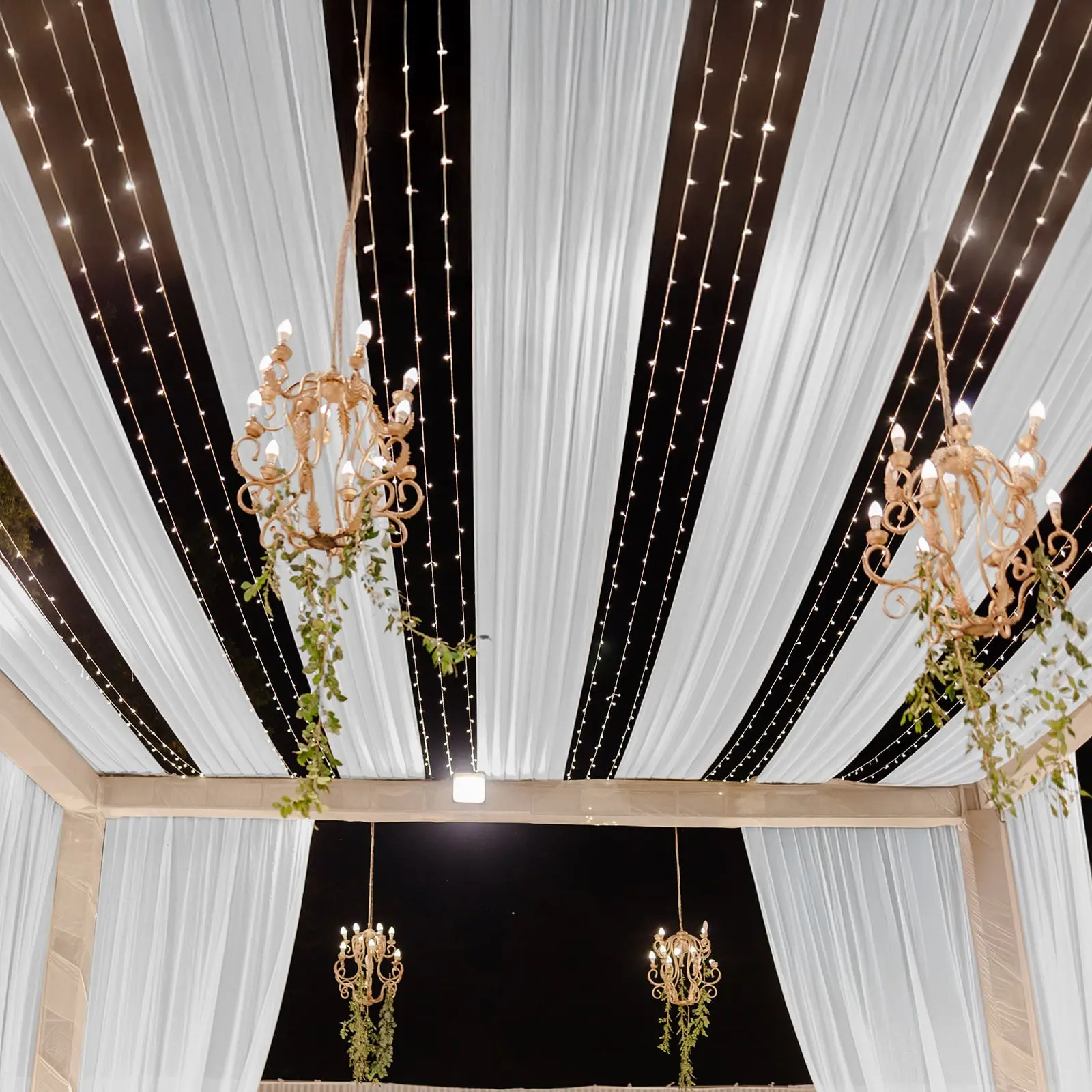 White Sheer Backdrop Drape – 5ftx32ft Wedding Arch & Ceiling Decor Panel, Wrinkle Resistant with Soft Shimmer