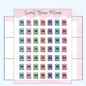 Reading Challenge 50-98 Vinyl Planner Stickers | Fnc 269