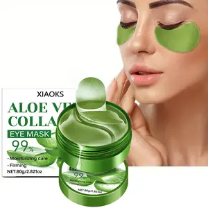 XIAOKS Aloe Vera Collagen Eye Mask 80g Vitamin C Deep Hydration Fade Dark Circles Puffiness Smooth Fine Lines Soothe Eye Area Brighten Glow Suitable For Sensitive Skin