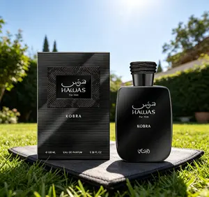Hawas For Him Kobra Eau de Parfum for Men, 3.38 fl oz 100ml, Bold Intense Masculine Arabian Fragrance, Rich Woody Spicy Scent Spray, Long Lasting Powerful Aroma, Ideal for Daily Wear, Night Out & Premium Men’s Gifts